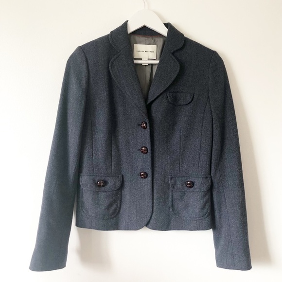 Banan Republic Wool Blue Gray  Blazer - Picture 3 of 4